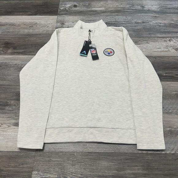 NWT Antigua NFL Pittsburgh‎ Steelers Gray Mens L Football Athletic Sweatshirt - Picture 1 of 8